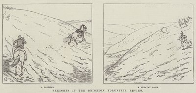 Schizzi alla recensione dei volontari di Brighton da Alfred Crowquill